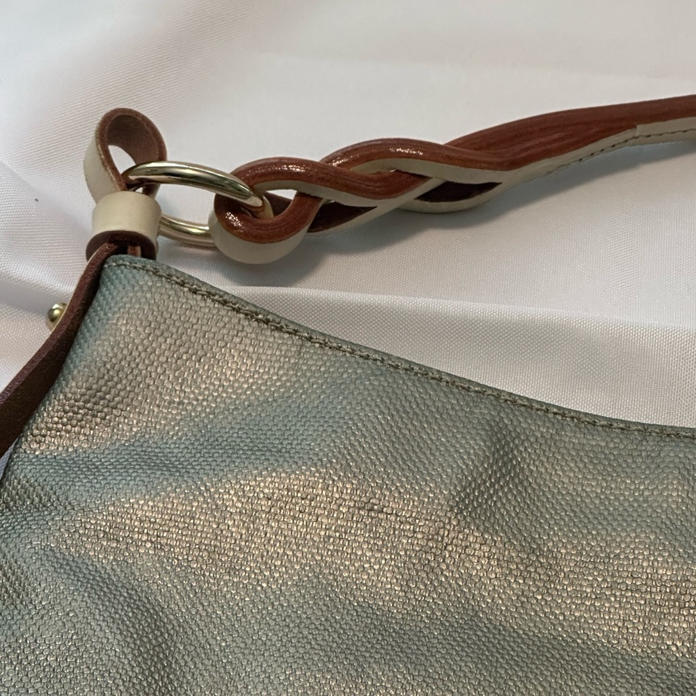 Dooney & Bourke Gold and Tan Hobo Bag with Slouchy Design - Picture 5 of 11